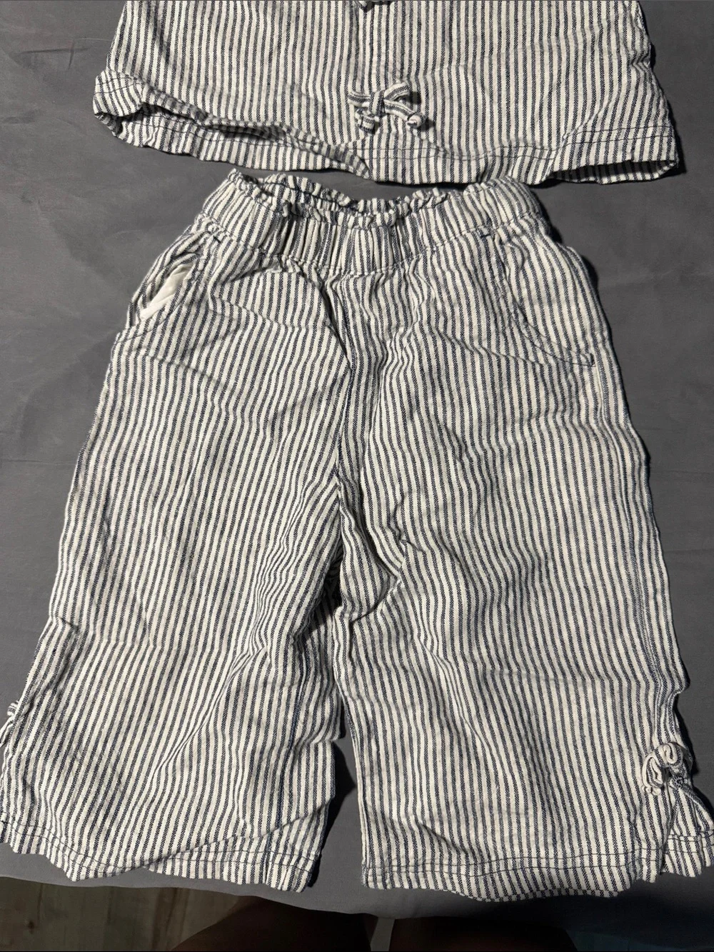Old Navy toddler Blue & White Striped Tank Top with Wide Leg Pants